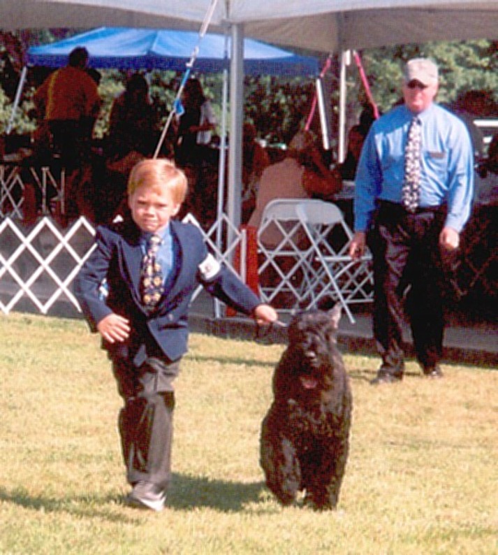 Lucas. Grandson at Giant Schnauzer show